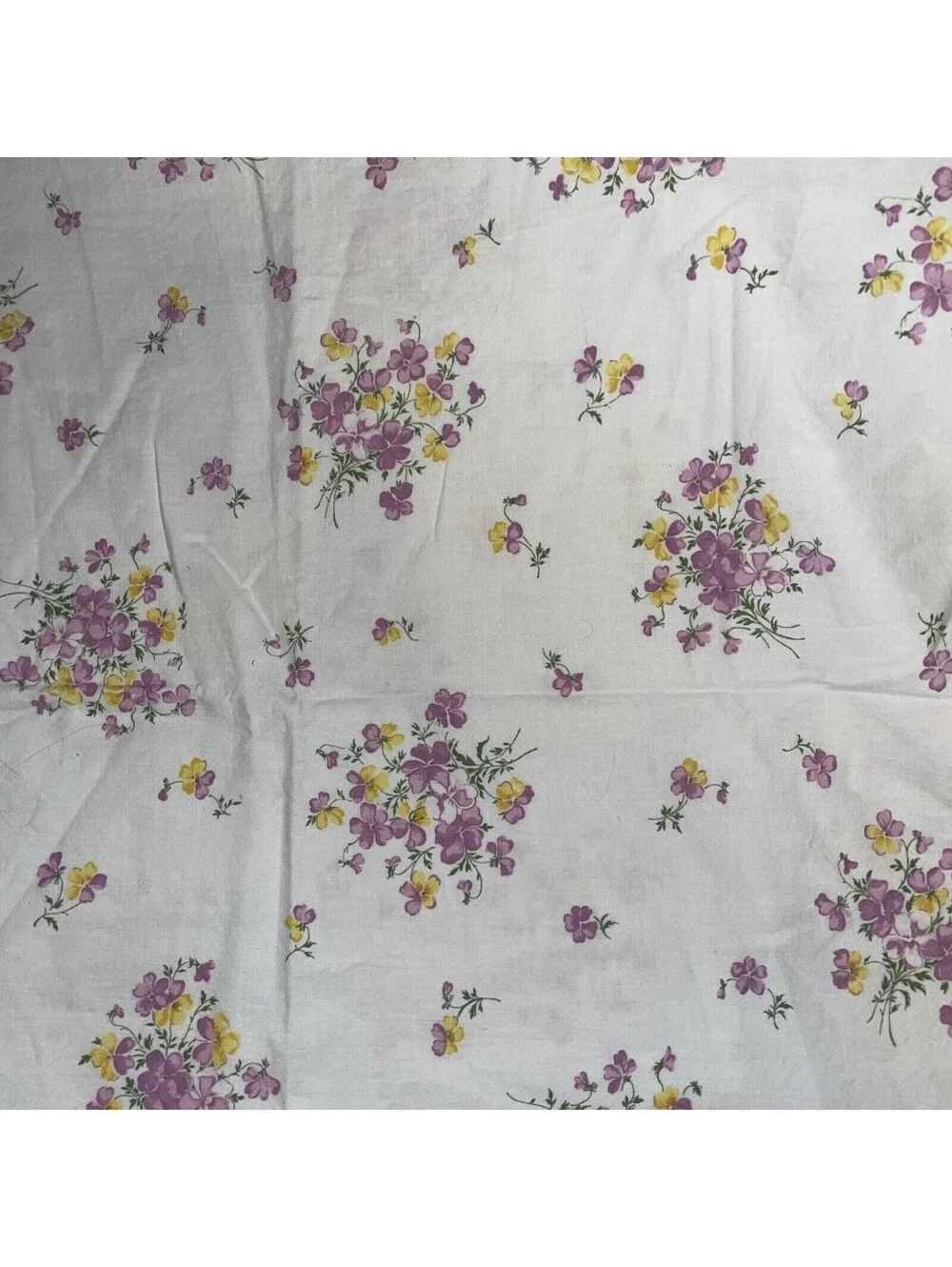 Vintage Floral Flat Sheet J C Penny’s 81” X 108” Double Bed 2 Pillowcases